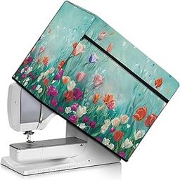 Kathyboom Red Tulips Sewing Machine Protective Cover with Top Handle, Stain Resistant Dust Cover Compatible with Most Standard Sewing Machines-image-39
