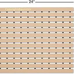 Eurotex Non-Slip Plastic Shower Bath Mat with Multiple Use Non Suction Cup Mat for Healing, Massaging & Exfoliation Great for Walk in Showers Kitchens Laundry Room Indoor Outdoor, Beige, Set of 1-picture-2