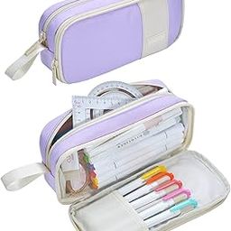Pencil Case for Adults Aesthetic Pen Bag for Teens College Zipper School Office Supplies Stationery Organizer Small Tool Bag, purple-clear-image-15