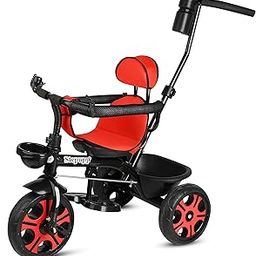 FLAMMABLE Tricycle Plug N Play Kids/Baby Tricycle with Parental Control, Cushion seat and Safety Guard Rail for Boys/Girls/Carrying Capacity Upto 30kgs ST 042 (RED)-image-54
