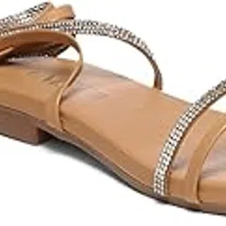 gnist Beige Embellished Tie up Flat Sandal-picture-4