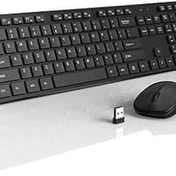 Wireless Keyboard and Mouse, WisFox 2.4GHz Full-Size Silent with Numeric Keypad, Long Battery Life, Lag-Free, Slim USB Cordless Mouse Combo (Black)-image-19