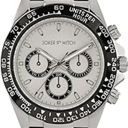 Joker and Witch Jesko 40mm Silver Dial 20mm Black Synthetic Strap Watch for Men-13