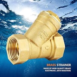 1 BSPP Female Thread Y Shaped Brass Strainer Filter Valve Connector Water Oil Yellow 7 * 7.5cm 1pc Suitable for Kitchen Bathroom-image-51