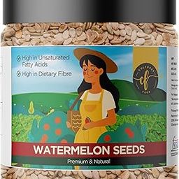CULTURES FOOD Natural Watermelon Tarbuj Seeds Magaj High in Dietary Fiber, Nutritious and delicious, Gluten Free, Improves Bone Health, Zero Cholesterol, Immunity Booster, Seeds for Eating (500) High in Magnesium: Aids in maintaining healthy bones, muscles, and energy production-45