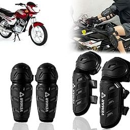 Auto Pearl Motorcycle Knee Shin Guards Elbow Pads, 4 in 1 Monstor Style Knee Shin Safe Protection Armor for Moto Cycling Racing compatible with Victor GLX (Black, 4Pcs)-image-66