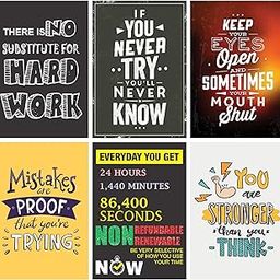 Craft Qila Paper Inspirational Motivational Self Adhesive Posters For Room And Office Motivational Decoration - Multicolor (45 Cm X 30 Cm X 2 Cm) Pack Of 6-image-86