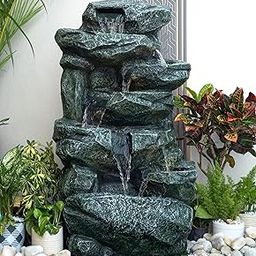 EXPLEASIA Rainforest Water Fall Water Fountain, Water Fountain for Home Big Size, Water Fountain for Garden, Water Fountain for Home vastu, Fountain for Home décor Waterfall (48.3 x 38.1 x 101.6) Cm-image-8
