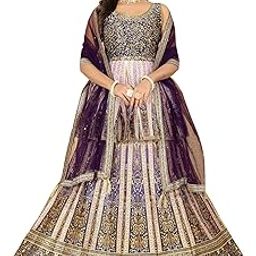 Women's Fully Stitched Hand-Work With Digital Print Lehenga, Choli With Net Dupatta-0