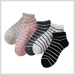 Pack of 5 Girl's Women Ankle Length Cotton Socks-image-112