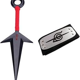 STORE 2508 Kid,Teen,Adult Anime Plastic Kunai Toy Hokage Minato's Kunai Cosplay Armor 26.5 Cm Japanese Anime Cosplay With Headband, Black-image-12