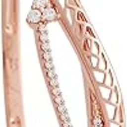 Fashion Jewellery White Rose Gold Polished Zircon Kada With Locking System |Best For Gifting, Bride, Bridemaids & Special Occasion | Zircon Kada For Women - 441026-28