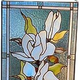 CALANDIS™ 2xStained Rectangle Window Panel Wall Decor Magnolia | Suncatchers & Mobiles | Home D?©cor-image-90