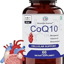 CoQ10 600mg Cardio Heart Support Supplement with Resveratrol, Bergamot & Vitamin E-63