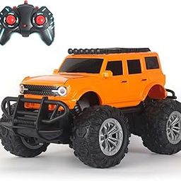 popsugar Off Roader Rechargeable Remote Control Car | Monster Truck with 2 Speeds | 4 Headlight Modes | Lithium Battery | C-Type Charging | Remote Control Car for Kids | Made in India,Orange-20