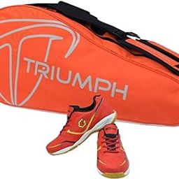 Badminton Shoe Smash Red Size-3 with Triumph Badminton Bag 303 Orange/Grey-picture-12