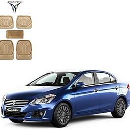 Kozdiko Heavy Duty Beige Color 3G Beige Rubber Mats Set of 5 Pcs for Maruti Suzuki Ciaz Facelift 2018-Present-20