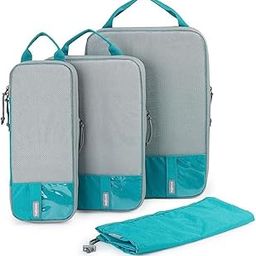 Tressential Compression Packing Cubes for Luggage | 4 Set Travel Luggage Organizer Cubes, Expandable Luggage Suitcase Organizer, Lightweight Packing Organizers for Women & Men (4 Set, Turquoise)-image-19