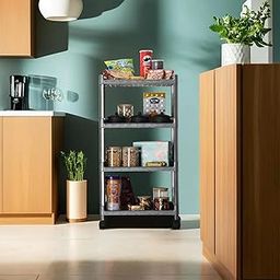 Homestic Storage Rack with Wheels | 4-Shelf Storage Organizer Rack | Multipurpose Storage Rack for Home & office | Kitchen Cabinet Spice Rack | Vegetable Storage Trolley | Grey-image-99