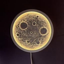 Shivarts 3D Moon Decorative Lights | Wall Light for Room | Wall Lamp for Living Room Decoration | LED Wall Lights for Home Decoration, Light Decor - (12 Inch - Warm)-image-97