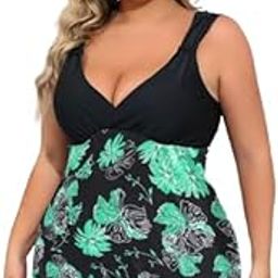 Plus Floral Print Bikini Swimsuit - XL - 8XL-picture-29