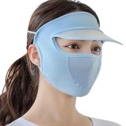 New Thin Summer Sunscreen Face Shield With Hat Brim And Ice Silk Material For Women, uv Protection Mask For Face And Mouth - Black colour-image-59