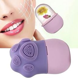 amalun Non Slip Silicone Face Ice Cubes Easy Grip New Unique Shape Ice Roller Massager Base Reusable For Beauty (1 Pc), Multicolour-image-25