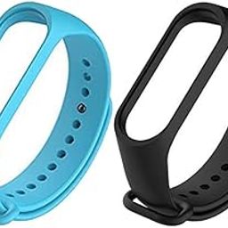 Mi Band 3 Strap - Mi Band 4 Strap Original Soft Silicone Adjustable Replacement Wristband Straps, Belt, Bands for Xiaomi M3 & M4 Fitness Band (Black, Sky Blue - Pack of-2)-19
