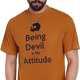 Men’s Yellow Cotton Printed T-Shirt | Half Sleeve, Regular Fit Casual Wear for Men-image-35