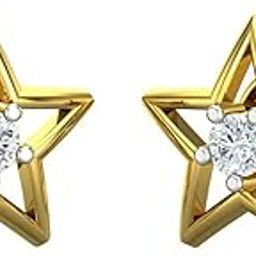 18KT Yellow Gold and Diamond Stud Earring for Women-image-66