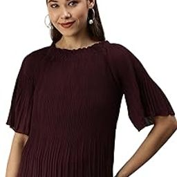 showoffff Women's Boat Neck Solid Burgundy Regular Top_KG-1033_Burgundy_XXL-picture-18