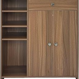 Raywud Teak Tidy Shoe Rack Cabinet Slipper Footwear Stand Organizer with Drawer can Store Up to 16 Pairs for Hall Living Room Home Furniture-image-7