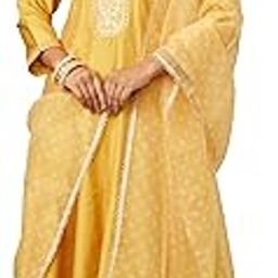 Women's Embroidered Anarkali Kurta Pant Set with Organza Dupatta | Viscose,Rayon | A-line fit-picture-33