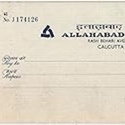 Mahaphilla India Allahabad Bank Cheque for Stamp Collection Blue (No. May Differ)-26