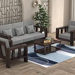 LEGEND HOME FURNITURE Sheesham Wooden 5 Seater Sofa Set for Living Room | Solid Wood Sofa | Rosewood Sofa Set for Home & Office | Lounge (G-Walnut, 5 Seater)-24