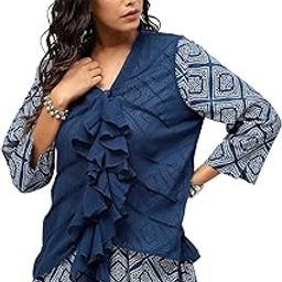 Women's Blue Solid Color Shrug-16