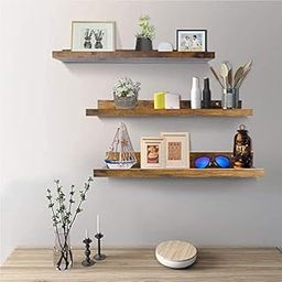 WOODEN COUNTY Sheesham Wood Wall Mounted Ledge Shelf for Living Room Bedroom Solid Wooden Floating Shelves for Home Décor Office Hallway (Natural Finish)-image-52