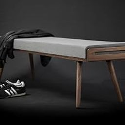 Streem Solid Wood/Seat/Ottoman/Bench in Solid Sheesham Wood Stool with Cushion | Sitting Chair with Handle (100 CM Bench)-image-43