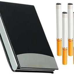 Trimurti Metal Cigarette Case Holder for 7 Cigarettes Box Crush Proof Pocket Size - Pink (Customized) (Black long)-image-27