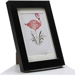 DEEP CEATION Wooden Home Decor Photo Frame for Table, Wall and with Multi-Angle Portable & Universal StandTransparent glass(BLACK)-32