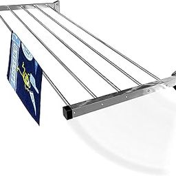 homWell Stainless Steel Heavy Duty (5 Pipe X 5 Feet) Wall Mounted Cloth Drying Stand, Cloth Stand for Drying Clothes Foldable, Cloth Drying Stand Wall Mounted, Clothes Stand for Drying-17
