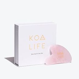 KOA LIFE Rose Quartz Gua Sha Facial Tool, Massage Tool Designed to Promote Microcirculation, Reduce Swelling, Reduce Signs of Aging with This Lymphatic Drainage Tool-1