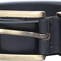 Men's Black Leather Belt | 30mm Width | Brass Buckle | Mild Finish | Real Leather-image-8