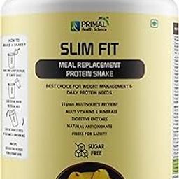 Primal Health Science - Add Goodness Slim Shake Sugar Free Meal Replacement Protein Powder|For Weight Control & Management|Fiber, Digestive Enzymes, Vitamins & Minerals (Rasmalai 1 Kg)-0