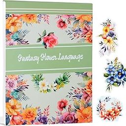 Dwpetzo Pre-Cut Scrapbook Sticker Book for Adults, Vintage Watercolour Flower Stickers for Journaling, Double Materials, Decorative Waterproof Sticker for Junk Journals-image-60
