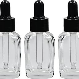 Happy Packaging 30ML Clear Square Empty Glass Bottle | Glass Dropper | Black Smooth Sleeve | Silcon Black Teat | Refillable | Leak Proof For Essential Oils | DIY Perfumes | DIY serums (3)-image-85