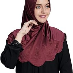 Hijab Modest Fashion Women's Hijab with Glittering Stone Design Stylish iCRA Feel Good Fabric Meharban Hijab Dark Maroon-image-26