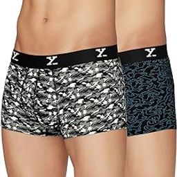 xyxx Men's Shuffle Micromodal Regular Fit Printed Antimicrobial Trunks with No Marks Waistband (Pack of 2)-picture-34