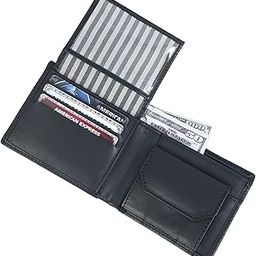 Men’s Black Bi-Fold Wallet with Visible Card Slots-image-21