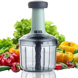 TRONOTO STORE Manual Food Chopper, 1100ml Clear Container, Pull String Mechanism, Multicolor-image-0